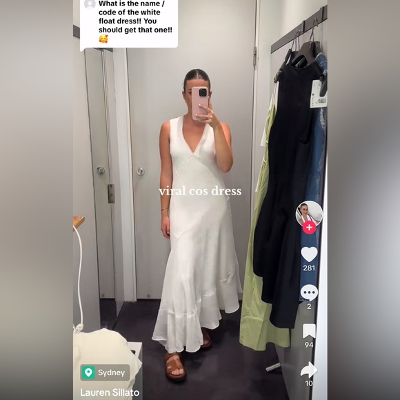 COS Floaty Asymmetric Midi Dress - Picture 2 of 15